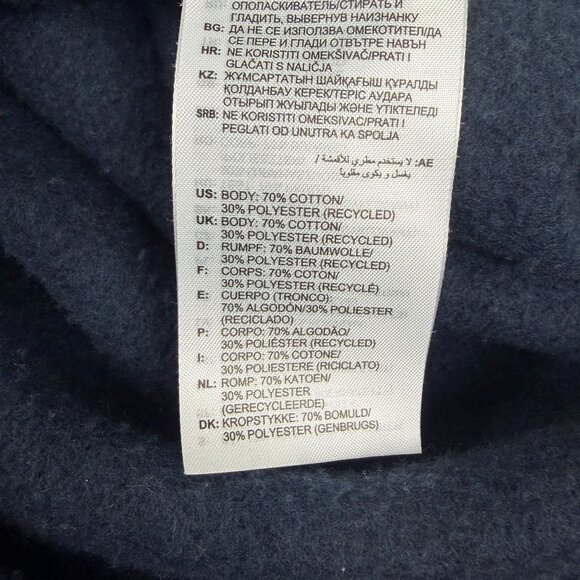 Adidas Polka Dot Logo Crop Pullover Hoodie Womens 2X Navy Blue Pink Long Sleeve - Picture 7 of 9